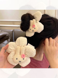 ริบบิ้นหนีบผมลายกระต่ายมิเฟอร์น่ารูปการ์ตูนน่ารักสำหรับผู้หญิง ดอกไม้จุด ทรงหัวกลม สไตล์หวาน สายรัดผมฤดูใบไม้ร่วงและฤดูหนาว