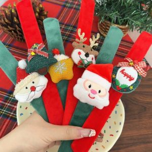 Dễ thương nai sừng tấm Cây giáng sinh Santa Claus sang trọng Vòng tay có khóa giáng sinh búp bê dây đeo cổ tay bên ủng hộ trẻ em món quà giáng sinh