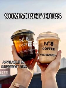 EC 100Pcs Thick Transparent Pet UCup 90MM 400/500/700ML Milk tea/Shake/Juice/Coffee Cup