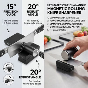 Adjustable Angle Knife Sharpener Magnetic Rolling Stone 15 20 Degree Sharpening Tool