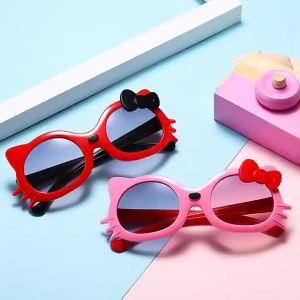 Sanrio | Kính Râm Hello Kitty Cat-Eye Bảo Vệ UV400 Thiết Kế Hình Nơ Hoạt Hình Kính Mắt Dành Cho Tiệc Lễ Hội Chụp Ảnh Ngoài Trời