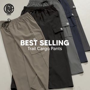 INSPI Stretchable Water Repellent Multi-Pocket Cargo Pants for Men Utility Jogger Pantalon for Women Trouser with Drawstrings