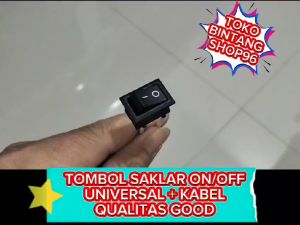Pengenalan Saklar On/Off Rocker Switch Hitam UNIVERSAL + Kabel Persegi Kecil Mini 2 Pin KCD1