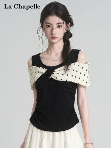 La Chapelle | High-Grade Black Off-Shoulder T-shirt