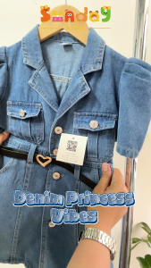 Sundaykids 3-10Y Girl Denim Dress Korean Short Sleeve Dress
