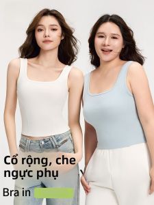 MiiOW | Áo ba lỗ cotton lanh rộng rãi mùa hè thân thiện với làn da dành cho nữ Áo không tay có đệm ngực kiểu dáng rộng rãi