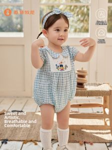 Wismorni | Short Sleeve Cotton One-piece Suit for Baby Summer Wear
