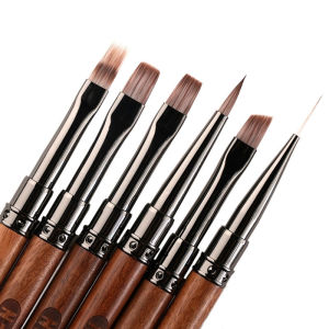 1/13PCS Nail Art Brush Triangular Spatula Drawing Painting Line Pen Liner Gradient Flat Round Metal French Manicure Tools