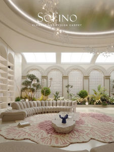 SoFINO | French Petal Irregular Pink Green Wool Carpet