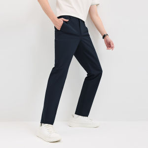 Septwolves Mens Casual Pants Straight Leg Pure Color Cool Sensation Four Way Stretch Anti Wrinkle Business Casual Long Trousers
