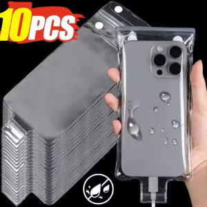 10ชิ้นฝาครอบโทรศัพท์กันน้ำใสถุงใส่ของอเนกประสงค์อุปกรณ์ป้องกันโทรศัพท์มือถือกระเป๋าถือใต้น้ำ