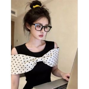 GUZILIAN | Áo Thun Slim Fit Chấm Bi Vintage