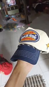 Topi Ropehat Corduroy Broken white Navy Struggle Thisplan