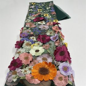 Vải Ren Lưới 3D Cao Cấp Thêu Tay Kiểu Pháp Châu Phi Chất Lượng Cao Chất Liệu May Vá Cưới Nigeria 2025