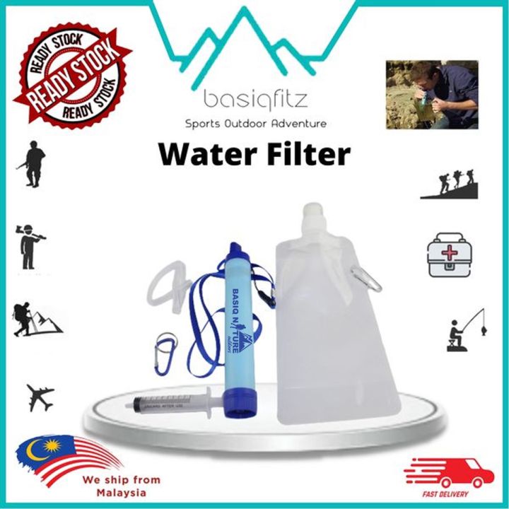 Outdoor Water Purifier Camping Hiking Emergency Life Survival Portable