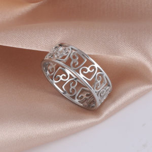 Cazador Cute Hollow Hearts Cutout Couple Rings Stainless Steel Engagement Ring Gold Color Wedding Jewelry Minimalist Mother Day