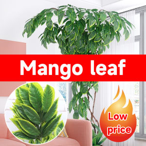 12pcs Artificial Mango Leaf Project to Beautify Indoor Artificial Tree Green Leaves