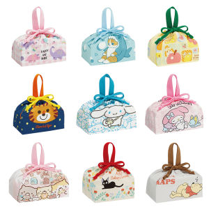 Cute Skater Childrens Cartoon Pure Cotton Lunch Box Bag Mini Small Size Japanese Drawstring Bento Handbag Kitchen Storage