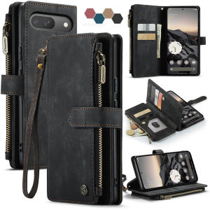 เข้ากันได้กับ S24 Samsung Galaxy S25 S24พิเศษ S25พิเศษบวกกับ S25 S24 FE กระเป๋าสตางค์พร้อมถุงซิปแม่เหล็กกระเป๋าเก็บบัตรขาตั้งกระเป๋าข้อมือสายคาดที่คล้องเคสฝาพับหนัง S25อัลตร้า (สีดำ)