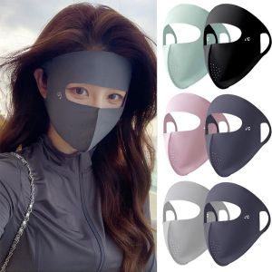 🔥2ชิ้นผ้าไอซ์ซิลค์ UPF 50 + หน้ากากนิรภัยยูวีสำหรับผู้หญิงครีมกันแดดไฮยาลูโรนิคแอซิดสำหรับฤดูใบไม้ผลิฤดูร้อนหน้ากากระบายอากาศได้ดี