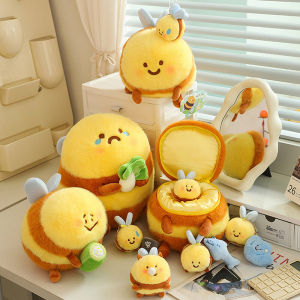 HFTOY 20cm màu xanh lá cây bên ong búp bê sang trọng Keychain PP bông Ong dễ thương Đồ chơi túi Mặt dây chuyền phim hoạt hình biểu hiện ong đồ chơi sang trọng cho trẻ em