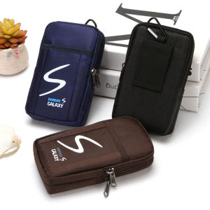 New Arrival Men Vertical Belt Pure Color Mobile Phone Bag Elderly Construction Site Canvas Wear-Resisting Waist Bag Casual Belt Bag