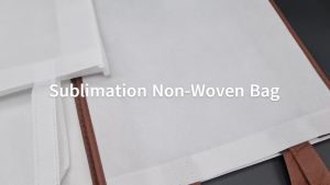 MP00 10pcs Printable Non Woven Bag Reusable Tote Bag Full White & w/ Brown Lining Eco Bag