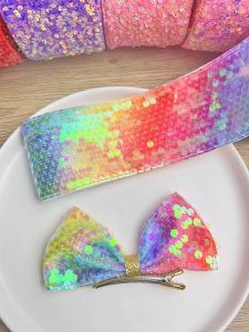 Handmade DIY Childrens Hair Accessories Butterfly Knot Top Clip Shiny Sequins Weaving Tape Material Hairpin Fashion Accessories