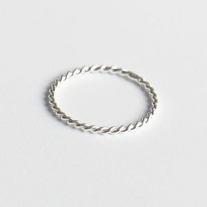 Handmade S925 Pure Silver Twisted Wire Cross Joint Ring Womens Fashion Jewelry Silver Coil Ring Finger Ring Tail Ring