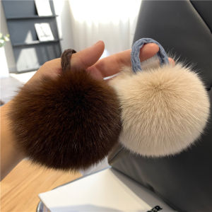 Cute Big Hair Ball Hair Rope Fox Fur Ball Hair Accessories Pompons Hair Rope Hair Band Internet Celebrity Simple Hair Ring