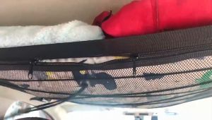 Universal Car Ceiling Roof Mesh Storage Bag Self-drive Travel Storage Net Bag Car Roof Pocket Portable In-car Organizer Double Zipper With Fixed Strap