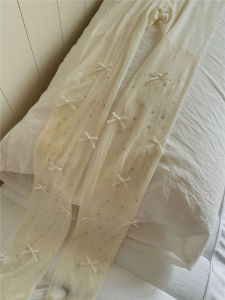 Pure Desire Butterfly Knot Rhinestone Stockings Dreamy Girl White Sweet Pantyhose Ballet Style Pearl Any Cut Black Silk