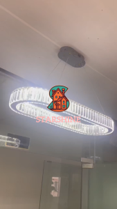 Staircase dining room to small living room elegant K9 crystal LED Tricolor With APP/Remote