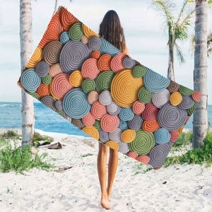 BILIBILI | Clay Swirls Beach Towels Ultra Lightweight Quick Drying Super Absorbent Summer Essential Fast-Drying Towel for Beach