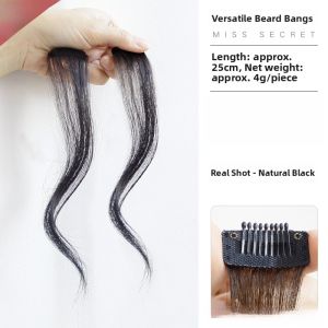 Ultra-Thin Womens Hair Wig Bangs Dragon Beard Natural Seamless Hairpiece Side Bangs Hair Extension Pieces Temple to Temple