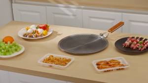 SUPVIBE Grill Pan Non-Stick 316 Stainless Steel BBQ Honeycomb Texture Indoor Outdoor Camping Barbecue Pan Stove Universal（34CM）