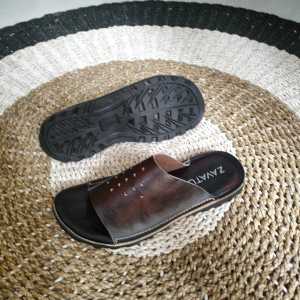 Sandal Kulit Pria Big Size Jumbo Ukuran Besar 44 45 46 47 48 49 ZVT 421 Maroon Sandal Maroon Bahan Leather Sandal Casual Zavatu Sandal Premium Kualitas Terjamin - Lazada