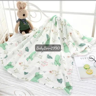 Khăn tắm xô sợi tre Muslin Swaddle kích thước 110cm x 120cm- Khăn quấn sợi tre cho bé sơ sinh (Mẫu mới)