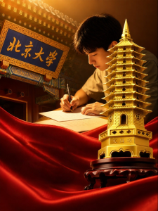 BINYUE | Tượng Tháp Wu Chang Phong Thủy Thành Công Bằng Đồng