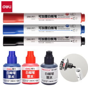 deli | Deli S502 Can Add Ink Whiteboard Pen Easy To Wipe Teaching Conference Pens Office And Learning Stationery Supplies