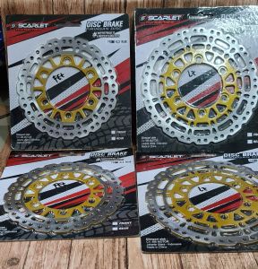 piringan cakram belakang klx 150 dtracker new scarlet standar variasi ukuran 19cm dan 22cm