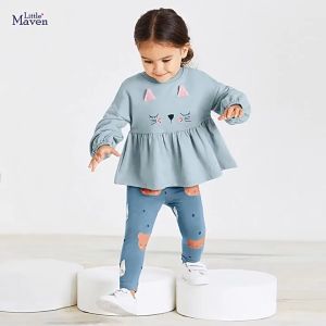 Bộ Little Maven bé gái mùa thu phong cách Âu Mỹ