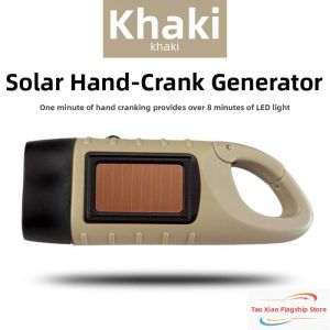 Multifunctional Bright Hand-Crank Solar Flashlight