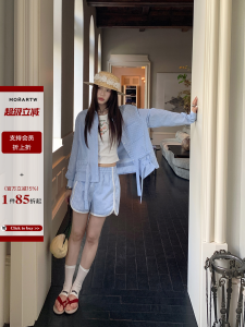 Fashionable Slimming Plaid Women Short Suit