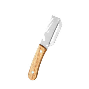 Stainless Steel Vegetable Peeler with Wooden Handle 3-in-1 Fruit Potato Peeler with Bottle Opener Kitchen Peeling Cooking Tools
