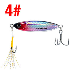 Holographic Metal Jig Fishing Lure 10g-30g Dual Hook Sinking Casting Lure 3D Eyes Artificial Hard Bait