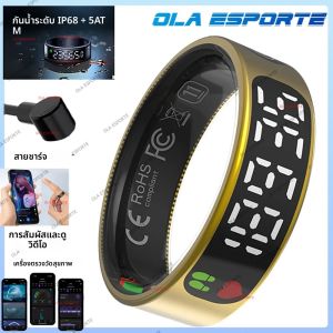 แหวนสมาร์ทพร้อมหน้าจอแสดงผลและระบบสัมผัส ผู้ดูแลสุขภาพ วิดีโอแบบเลื่อนด้วยท่าทาง กันน้ำ 5 ATM สำหรับผู้ชายและผู้หญิง แหวนสมาร์ท 2025 รุ่นใหม่