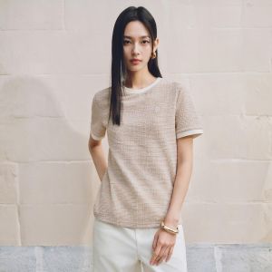PEACEBIRD | Upgraded Casual Chic Loose Round Neck Color Block Knit T-Shirt