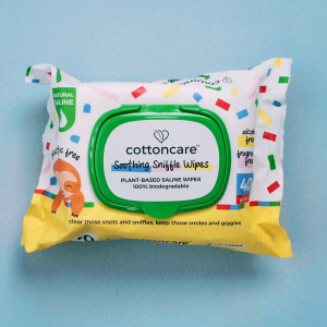 Cottoncare™ Plant-Based Soothing Sniffle Saline Water Wipes Snot Removing Nose Baby Natural Salt