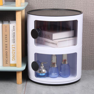 Nordic Style Nightstand White Plastic Creative Small Cabinet Modern Simple Mini Simple Round Storage Storage Side Cabinet